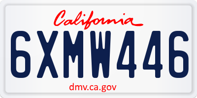 CA license plate 6XMW446