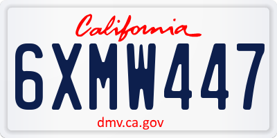 CA license plate 6XMW447