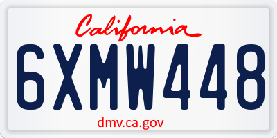 CA license plate 6XMW448