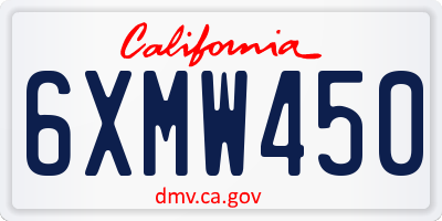 CA license plate 6XMW450