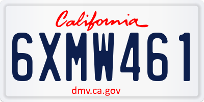 CA license plate 6XMW461