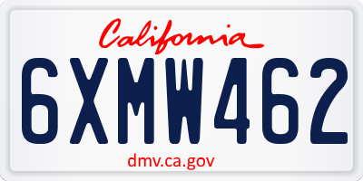 CA license plate 6XMW462