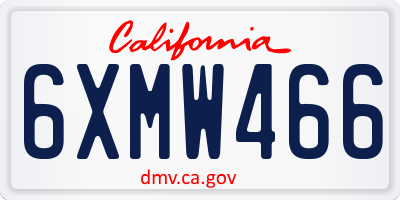 CA license plate 6XMW466