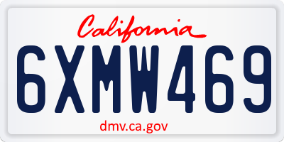 CA license plate 6XMW469