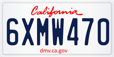 CA license plate 6XMW470