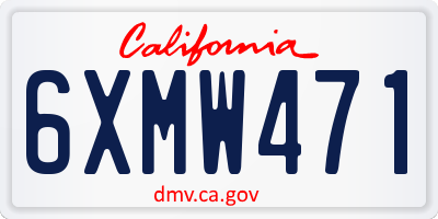 CA license plate 6XMW471