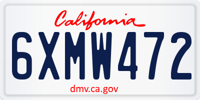 CA license plate 6XMW472
