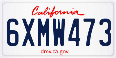 CA license plate 6XMW473