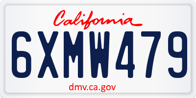 CA license plate 6XMW479