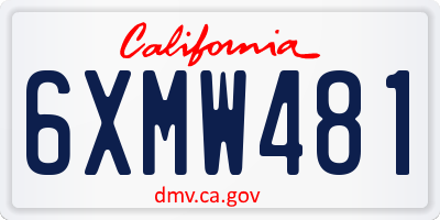 CA license plate 6XMW481