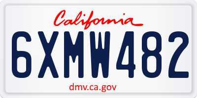 CA license plate 6XMW482
