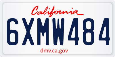 CA license plate 6XMW484