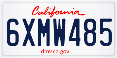 CA license plate 6XMW485