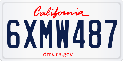 CA license plate 6XMW487