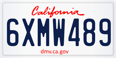 CA license plate 6XMW489