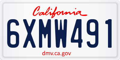 CA license plate 6XMW491