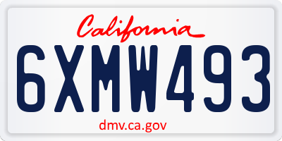 CA license plate 6XMW493