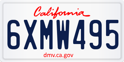 CA license plate 6XMW495