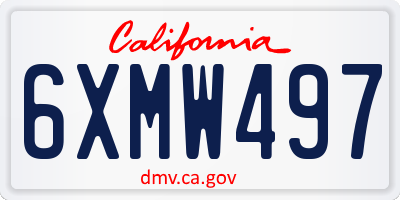 CA license plate 6XMW497