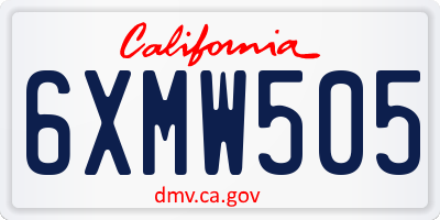 CA license plate 6XMW505