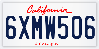 CA license plate 6XMW506