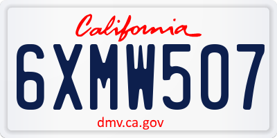 CA license plate 6XMW507