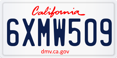 CA license plate 6XMW509