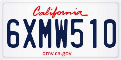 CA license plate 6XMW510