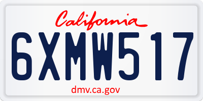 CA license plate 6XMW517