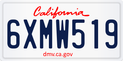 CA license plate 6XMW519