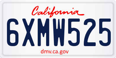 CA license plate 6XMW525