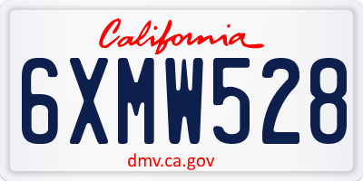 CA license plate 6XMW528
