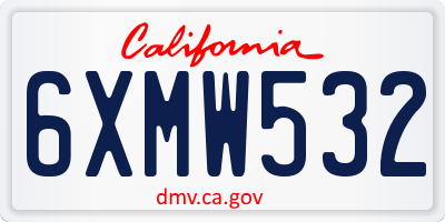 CA license plate 6XMW532