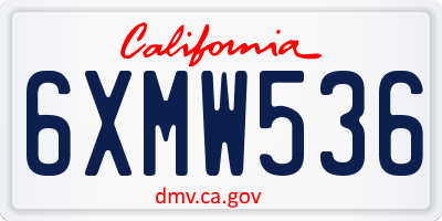 CA license plate 6XMW536