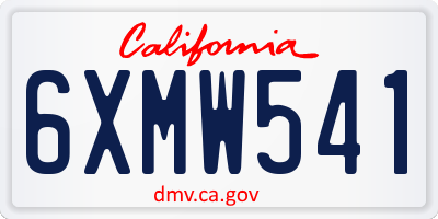 CA license plate 6XMW541