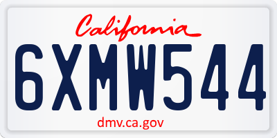 CA license plate 6XMW544
