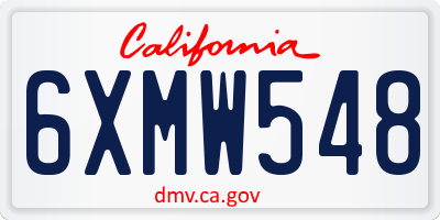 CA license plate 6XMW548