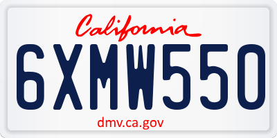 CA license plate 6XMW550
