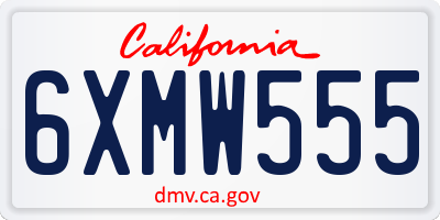 CA license plate 6XMW555