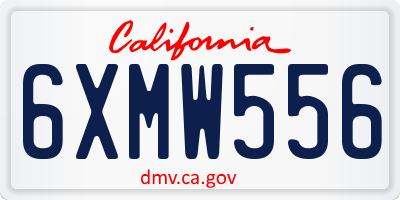 CA license plate 6XMW556