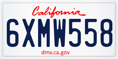 CA license plate 6XMW558