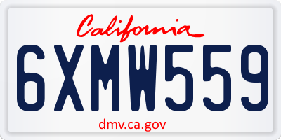 CA license plate 6XMW559