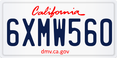 CA license plate 6XMW560