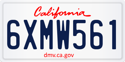 CA license plate 6XMW561