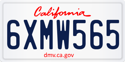 CA license plate 6XMW565