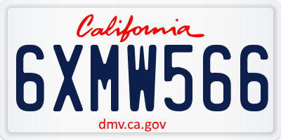 CA license plate 6XMW566