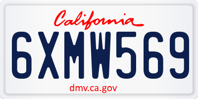 CA license plate 6XMW569