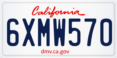 CA license plate 6XMW570