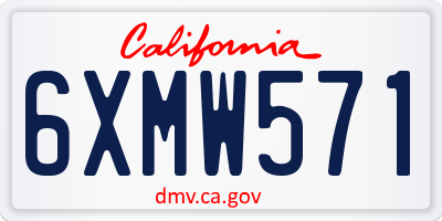 CA license plate 6XMW571