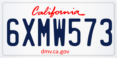 CA license plate 6XMW573